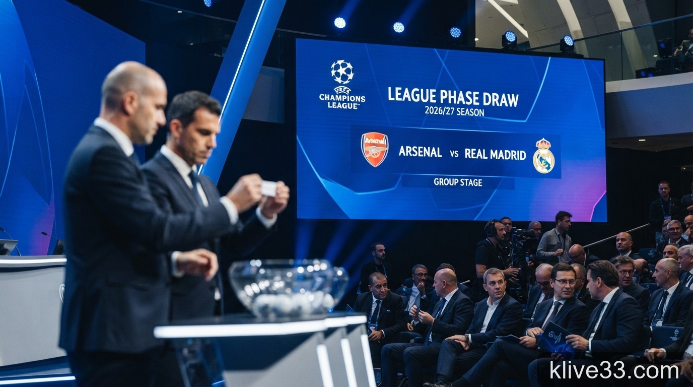 Kết quả bốc thăm Champions League 2026/27: Arsenal đối đầu 'ông kẹ' Real Madrid ngay vòng bảng