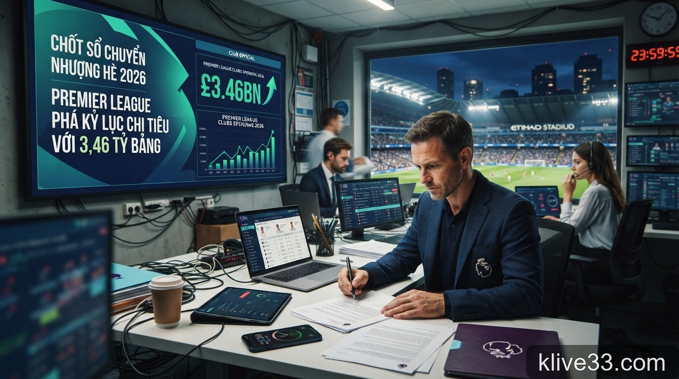 Chốt sổ chuyển nhượng hè 2026: Premier League phá kỷ lục chi tiêu với 3,46 tỷ bảng